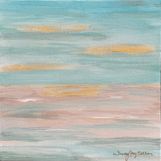 An abstract coastal painting by Sherry Joy Collier.