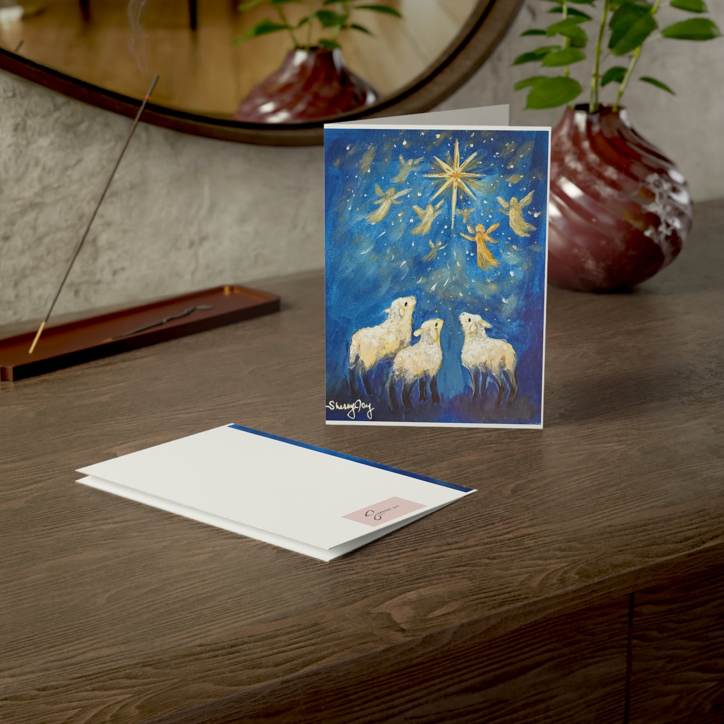Nativity Sheep Christmas Cards – Star of Bethlehem Holiday Greeting Cards (Pack of 10, 30 or 50)