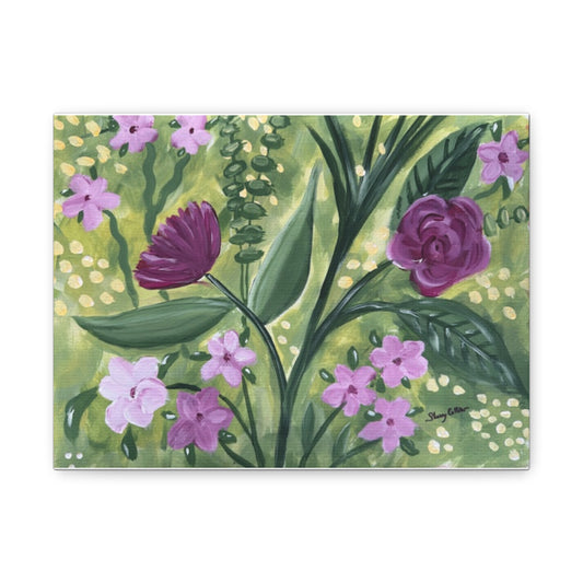 Purple Whispers in Golden Light - Canvas Print Art, Canvas Decor for Home