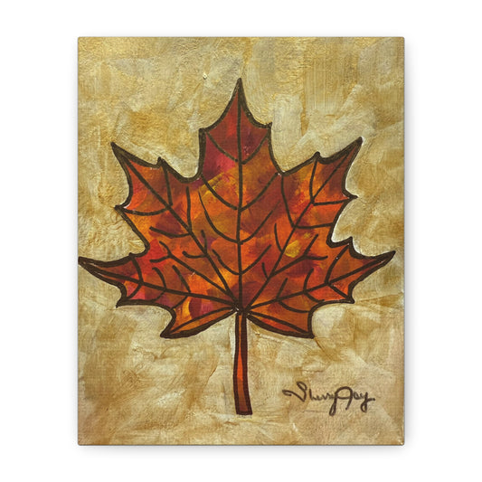 Autumn Maple Leaf Canvas Art, Fall Decor, Thanksgiving Wall Art, Cozy Home Style, Seasonal Aesthetic, Gift for Nature Lovers