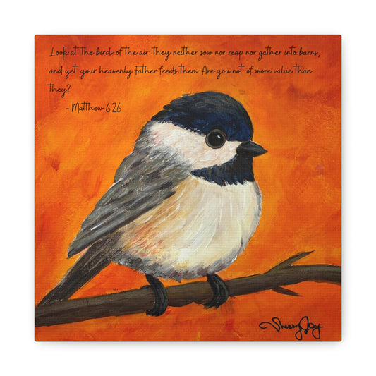 Provision in Every Season - Inspirational Bird Canvas Art, Faith Decor, Matthew 6:26, Wall Art, Home Decor, Bird Lover Gift, Uplifting Quote