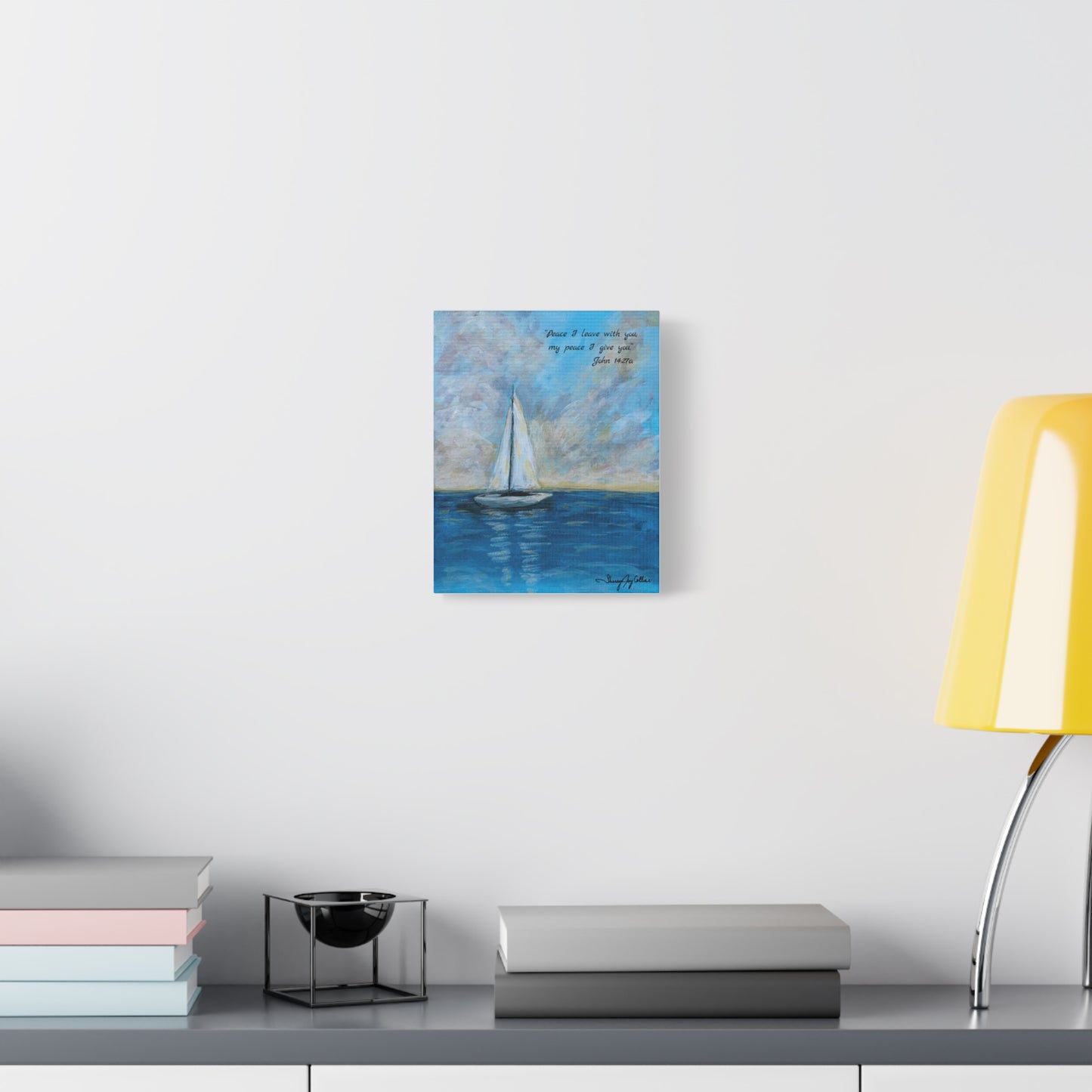 Serene Sailboat Matte Canvas Print — "Peace I leave with you, my peace I give you" (John 14:27)