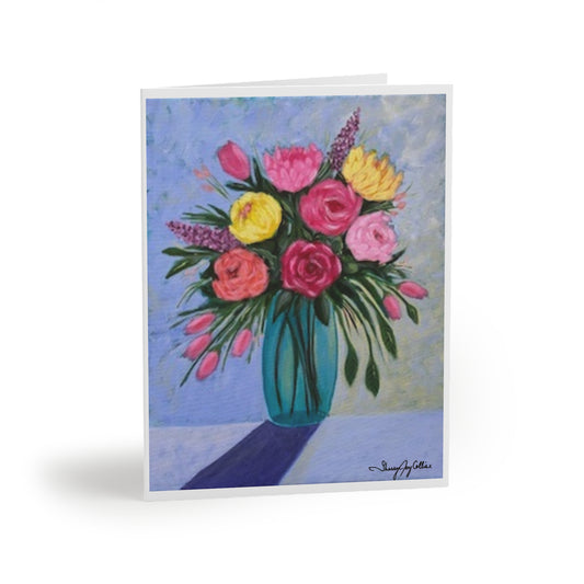 Floral Greeting Cards, Set of 8/16/24, Hand-Painted Art Cards, Birthday Cards, Thank You Cards, Elegant Stationery