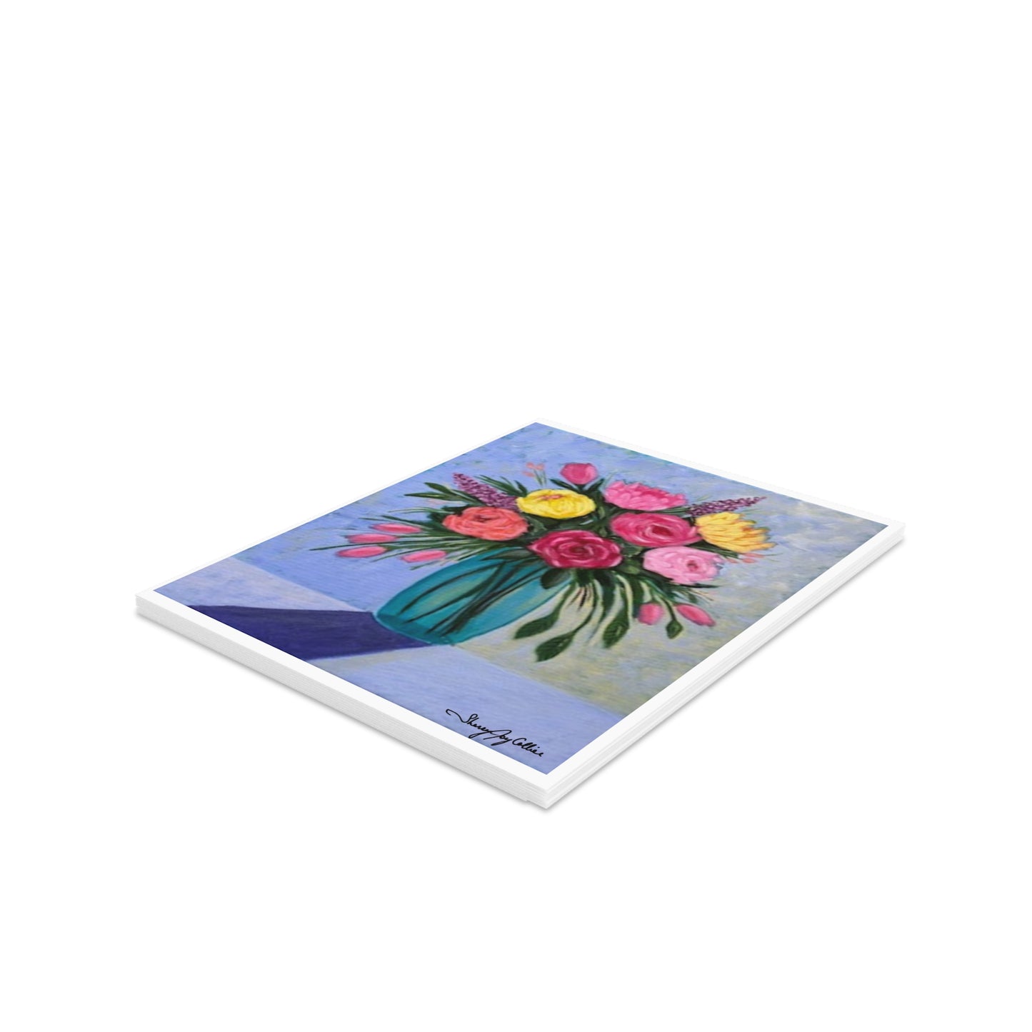 Floral Greeting Cards, Set of 8/16/24, Hand-Painted Art Cards, Birthday Cards, Thank You Cards, Elegant Stationery