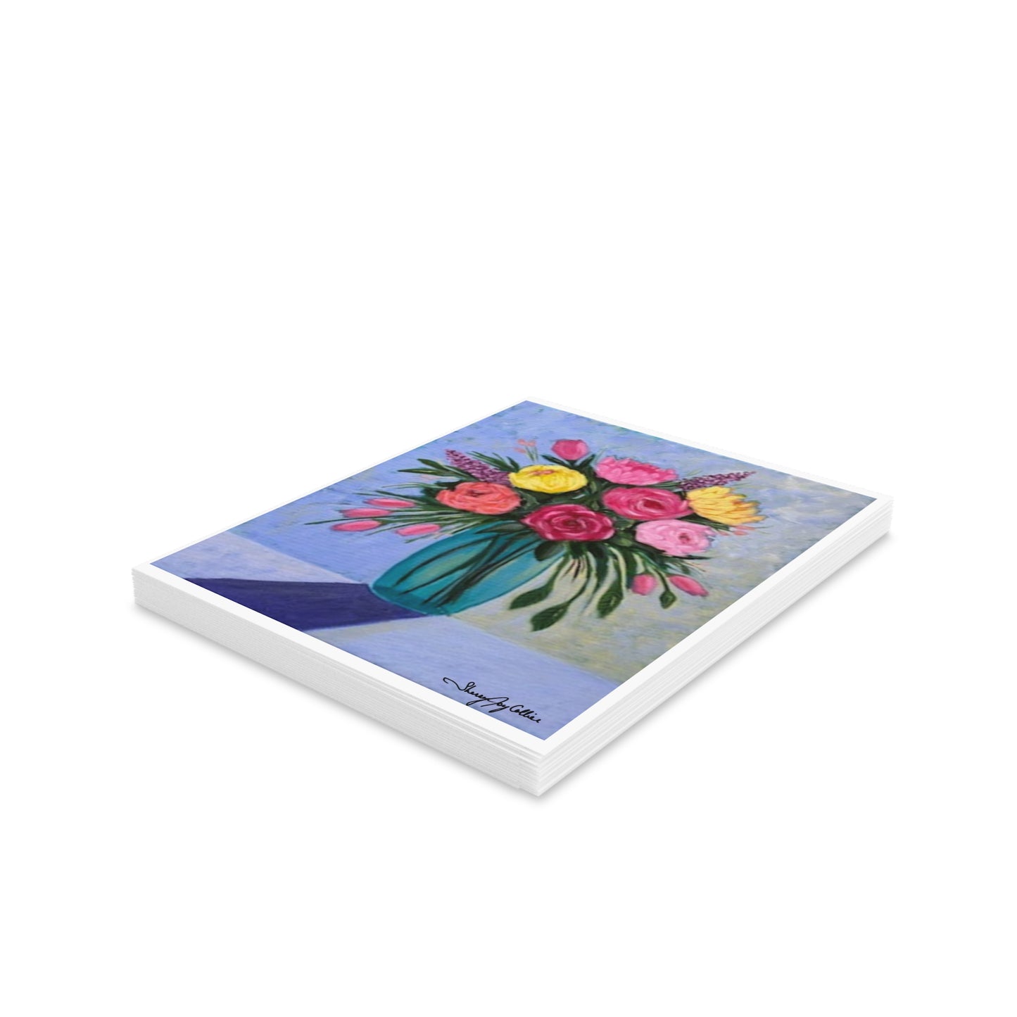 Floral Greeting Cards, Set of 8/16/24, Hand-Painted Art Cards, Birthday Cards, Thank You Cards, Elegant Stationery