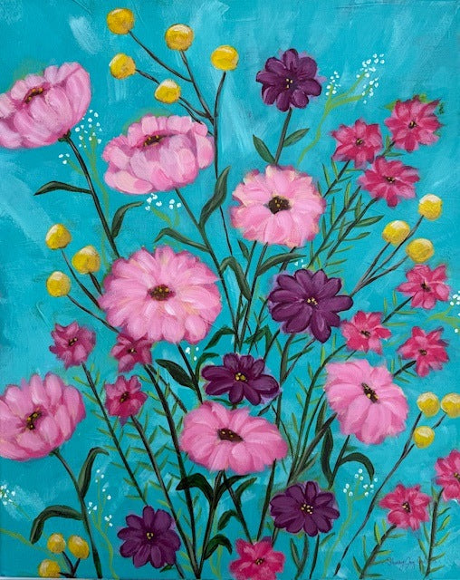 Joyful Garden on Turquoise