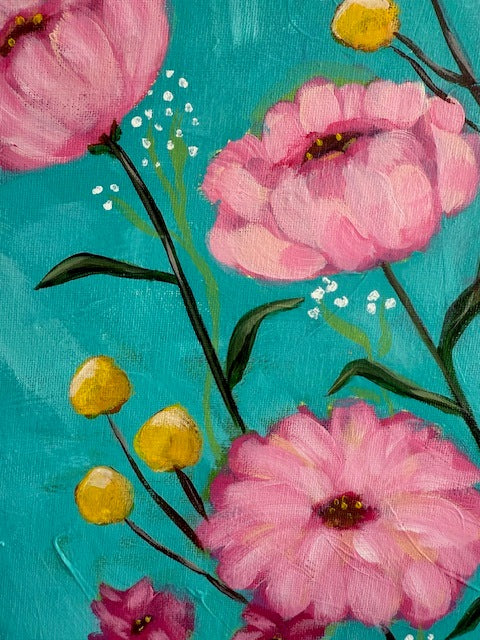 Joyful Garden on Turquoise