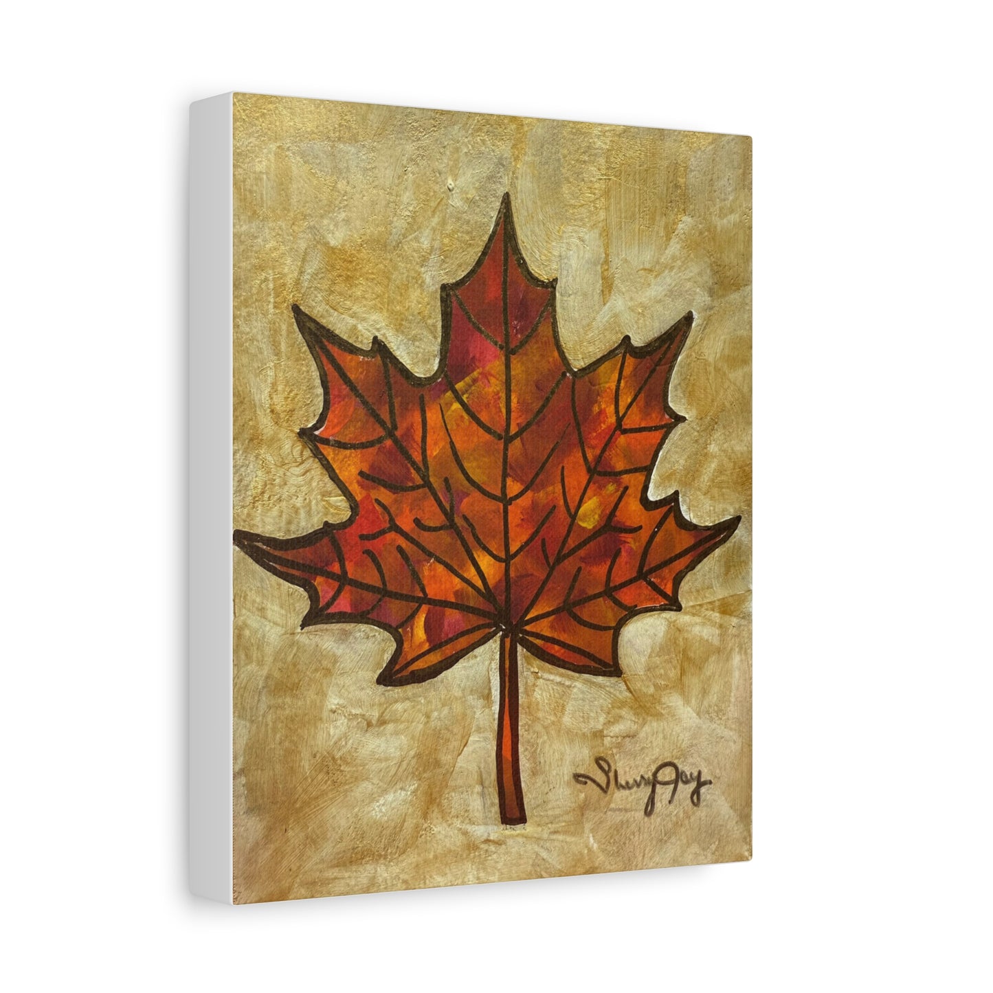 Autumn Maple Leaf Canvas Art, Fall Decor, Thanksgiving Wall Art, Cozy Home Style, Seasonal Aesthetic, Gift for Nature Lovers