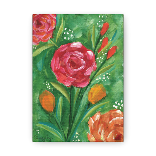 Vibrant Floral Canvas Gallery Wrap - Perfect Home Decor for Spring