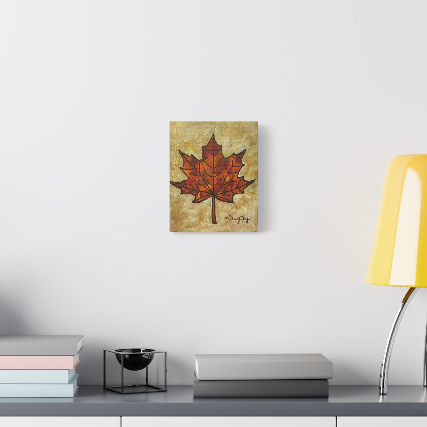 Autumn Maple Leaf Canvas Art, Fall Decor, Thanksgiving Wall Art, Cozy Home Style, Seasonal Aesthetic, Gift for Nature Lovers