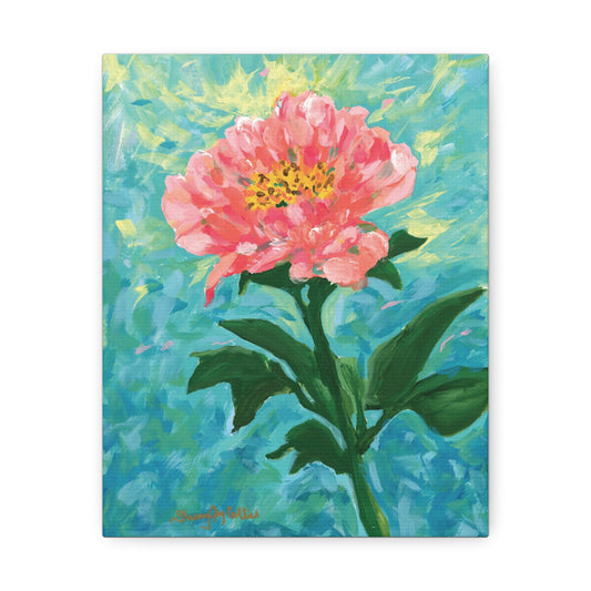 The Peach Peony - Canvas Art for Flower Lovers