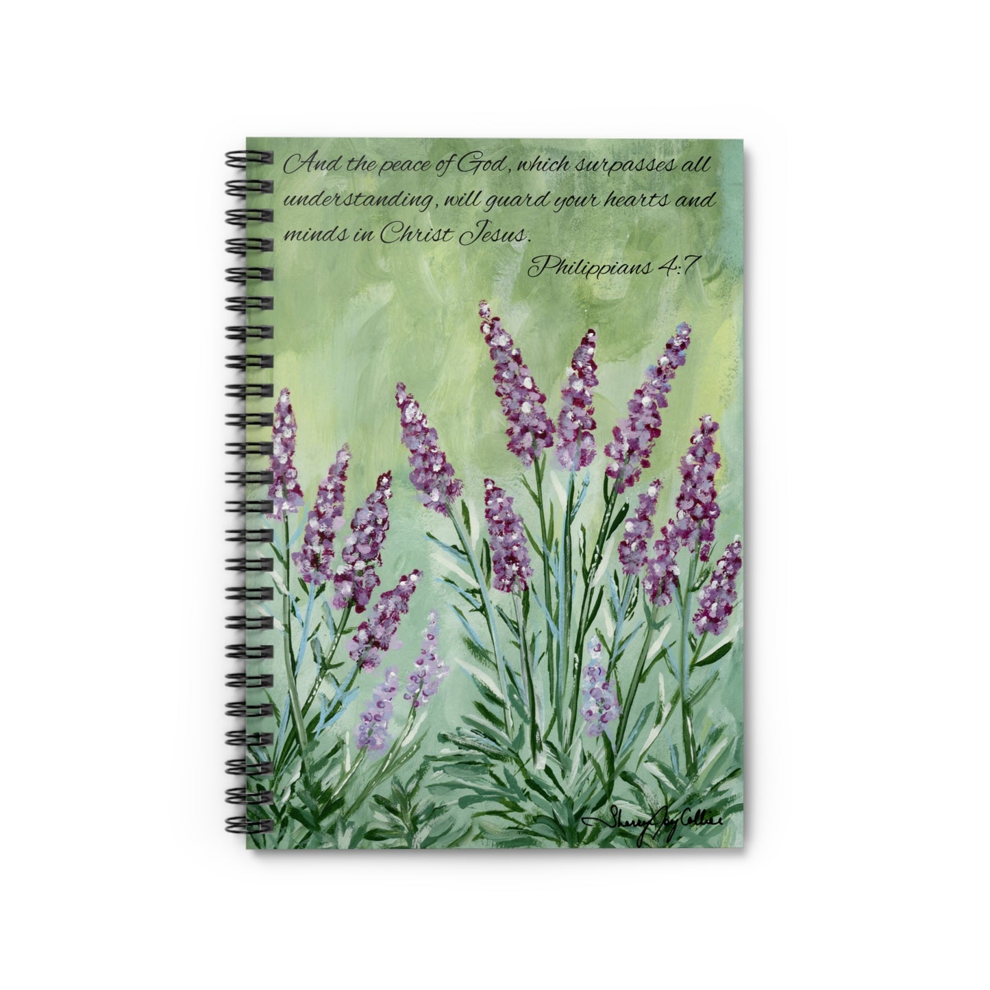 Soothing Lavender Journal/Spiral Notebook - Ruled Line, original artwork by Sherry Joy Collier