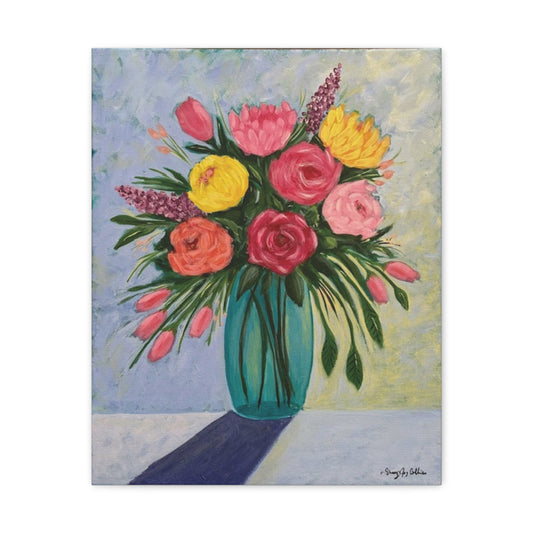 Floral Canvas Gallery Wraps - Vibrant Flower Bouquet Art for Home Décor