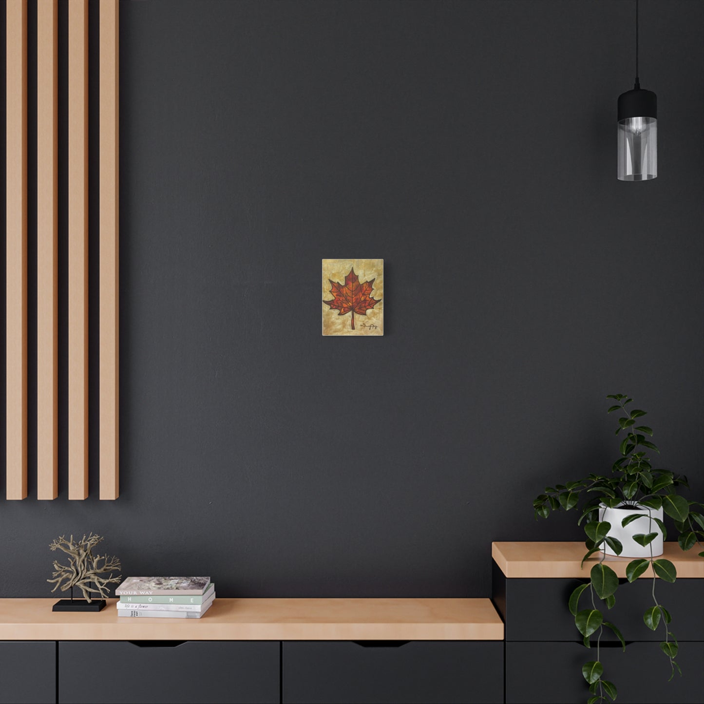 Autumn Maple Leaf Canvas Art, Fall Decor, Thanksgiving Wall Art, Cozy Home Style, Seasonal Aesthetic, Gift for Nature Lovers