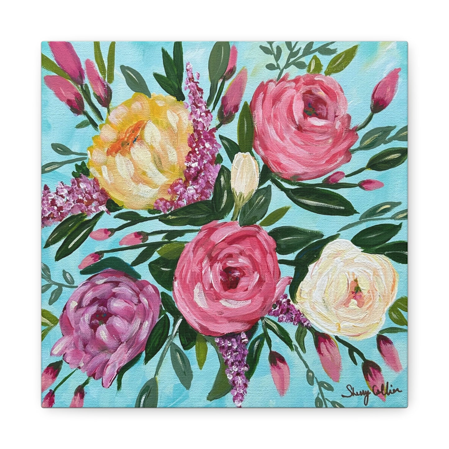 Canvas Art Print - Colorful Burst of Flowers by Sherry Joy Collier