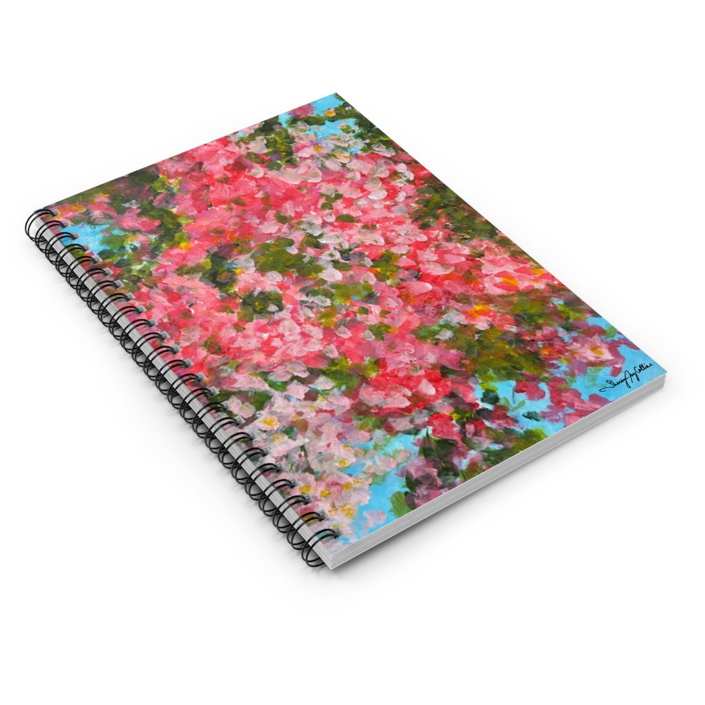 Pink Glory - Abstract Bougainvillea Spiral Notebook —  Floral Art Ruled Journal