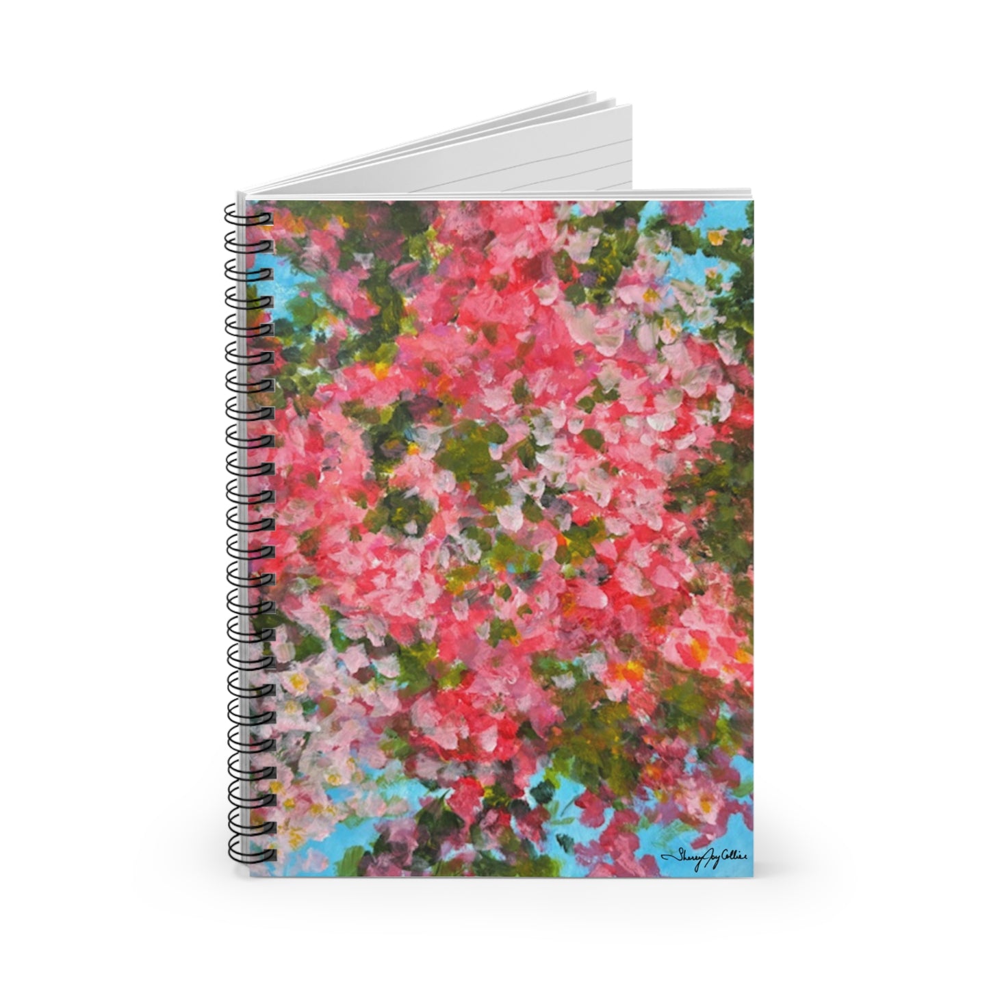 Pink Glory - Abstract Bougainvillea Spiral Notebook —  Floral Art Ruled Journal