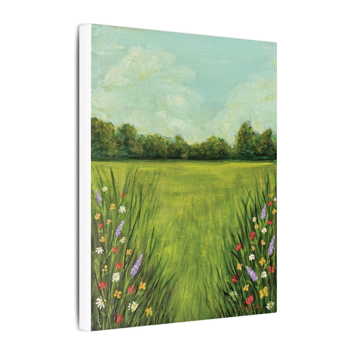 “The Meadow’s Song” Canvas Wall Art  - Grassy Meadows with a Whisper of Wildflowers
