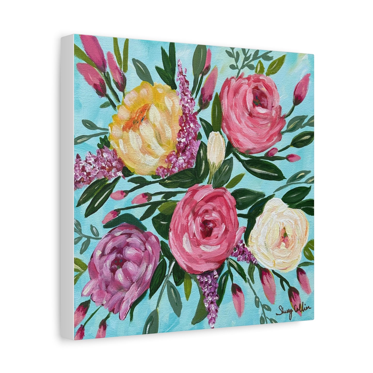 Canvas Art Print - Colorful Burst of Flowers by Sherry Joy Collier