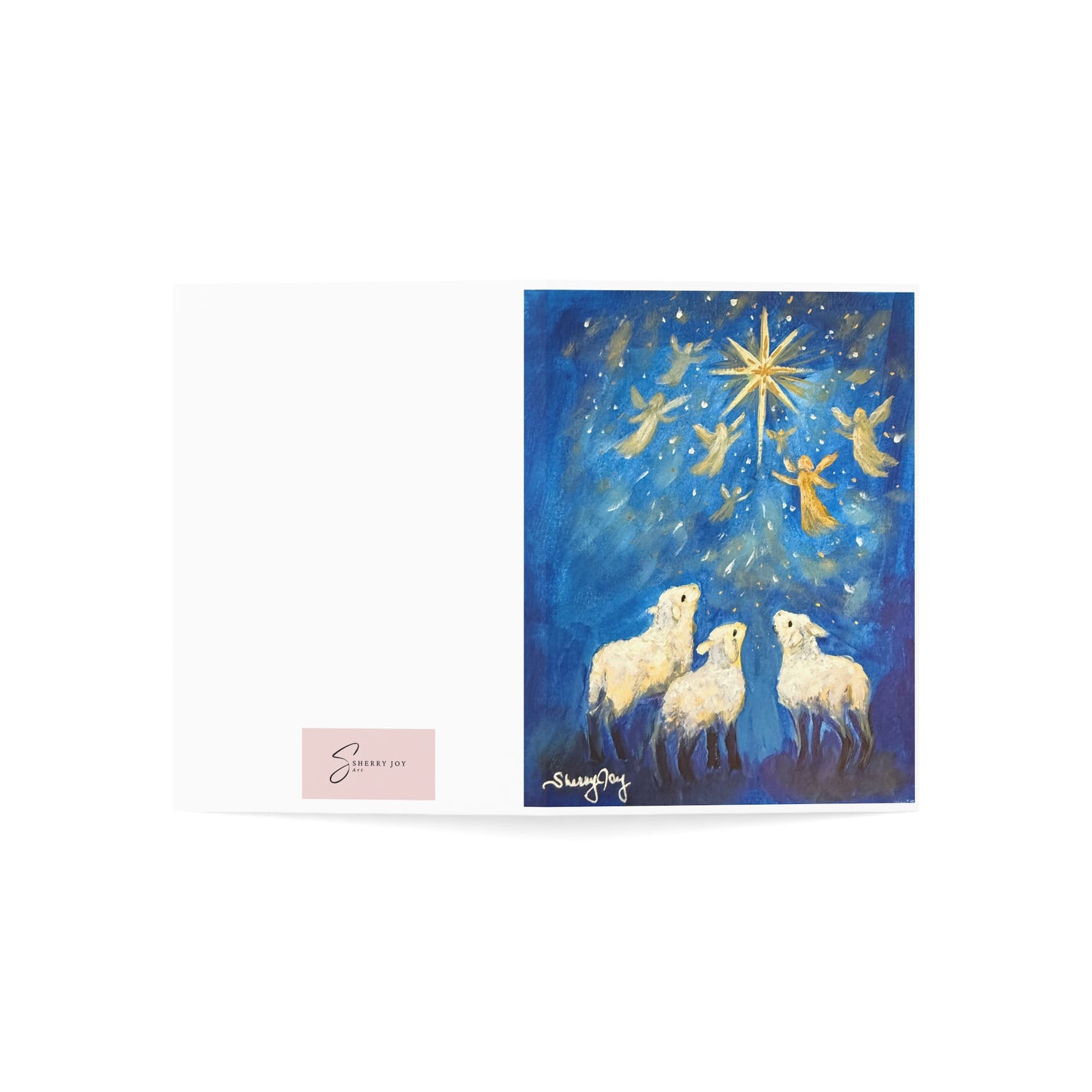 Nativity Sheep Christmas Cards – Star of Bethlehem Holiday Greeting Cards (Pack of 10, 30 or 50)