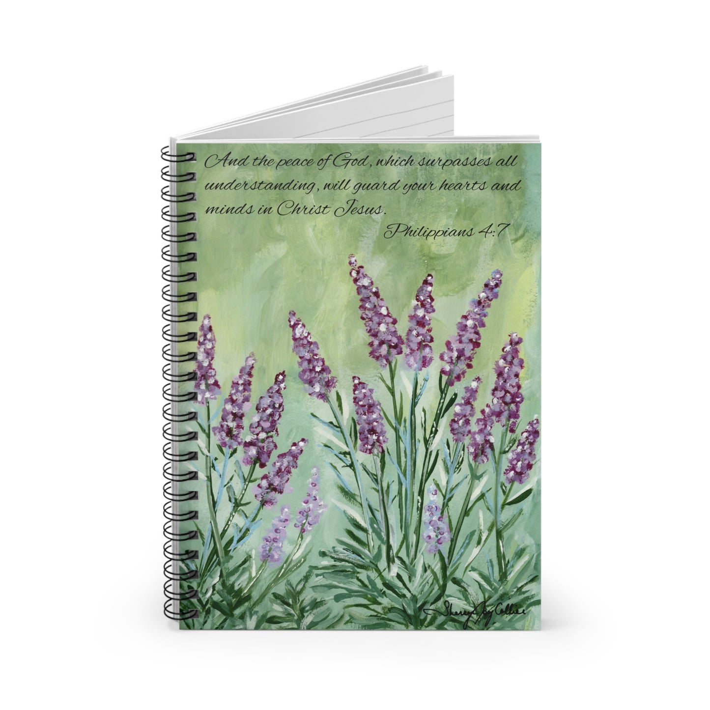 Soothing Lavender Journal/Spiral Notebook - Ruled Line, original artwork by Sherry Joy Collier