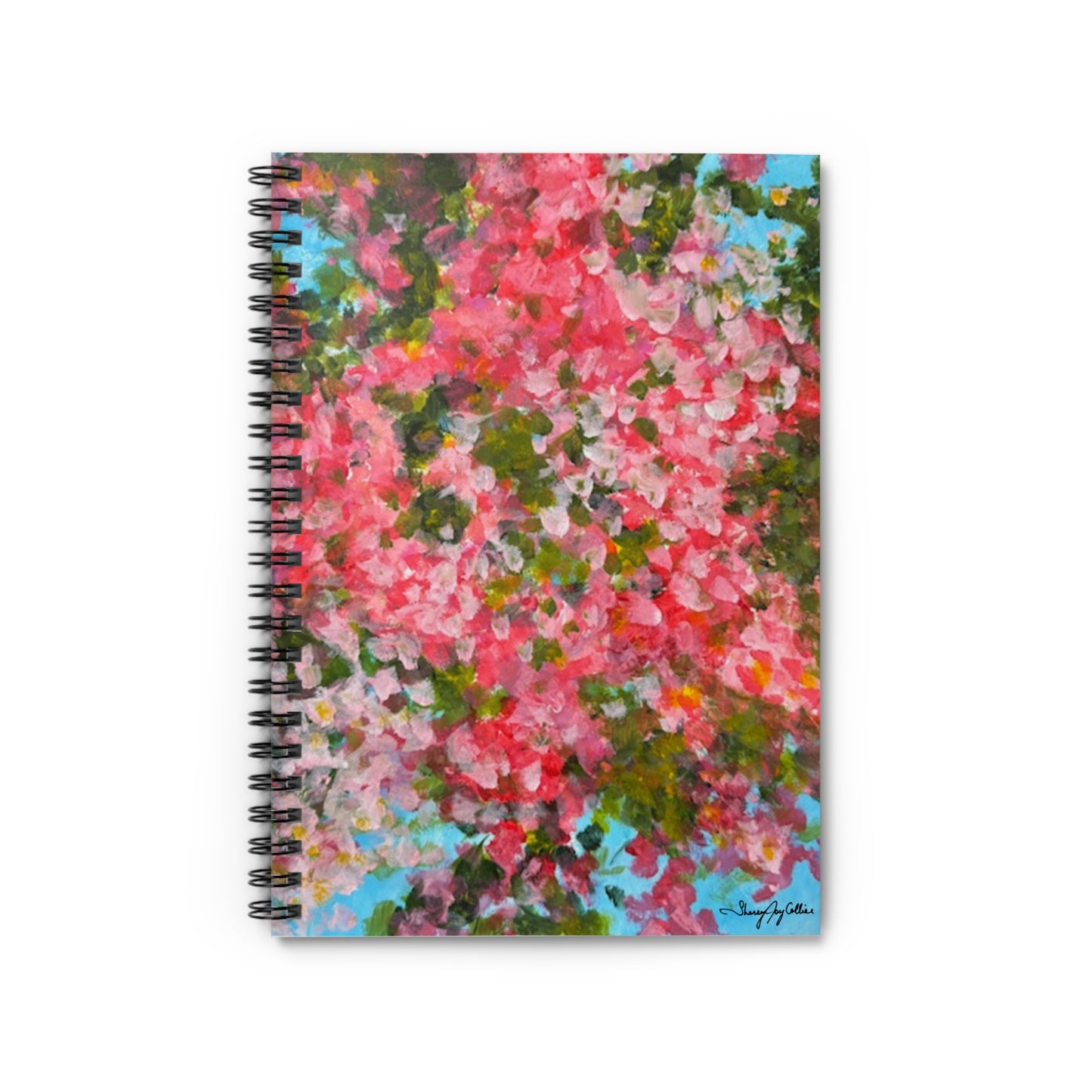Pink Glory - Abstract Bougainvillea Spiral Notebook —  Floral Art Ruled Journal