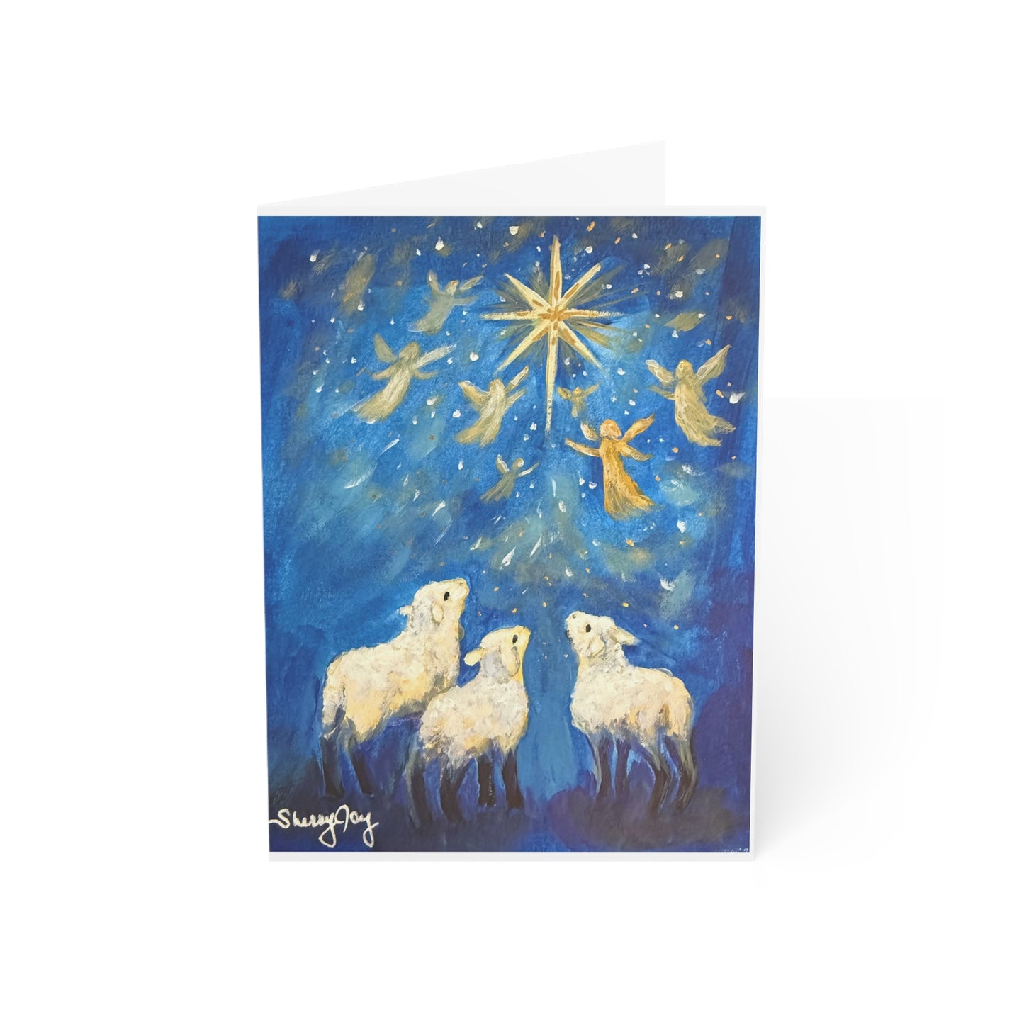 Nativity Sheep Christmas Cards – Star of Bethlehem Holiday Greeting Cards (Pack of 10, 30 or 50)