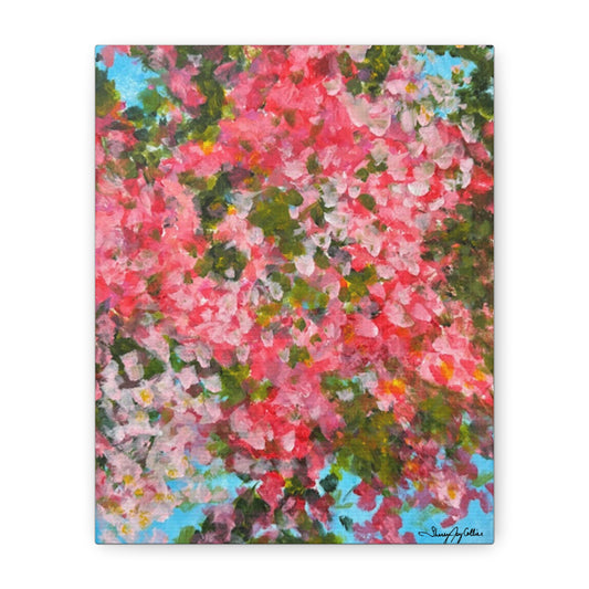 Pink Glory Abstract Bougainvillea Canvas Print — Stretched Matte Wall Art