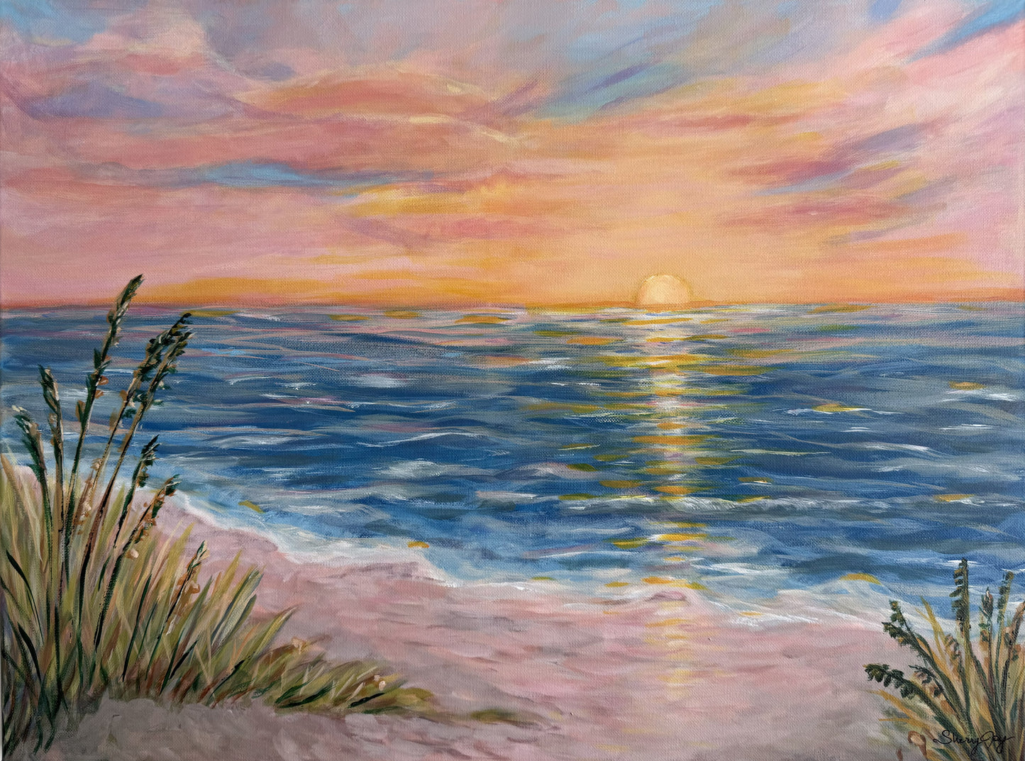 Mercies at Sunset - Original Acrylic Painting on 18" x 24" Stretched Canvas